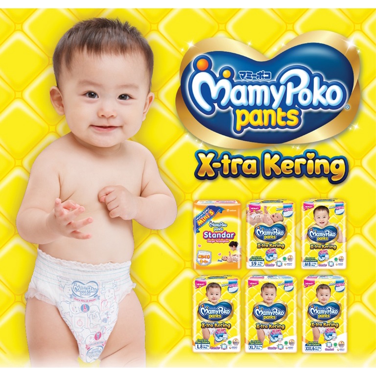 Mamy Poko Pants S11 / M9 / L8 / XL7 / XXL6 - Mamy Poko Celana All Varian - Mamypoko