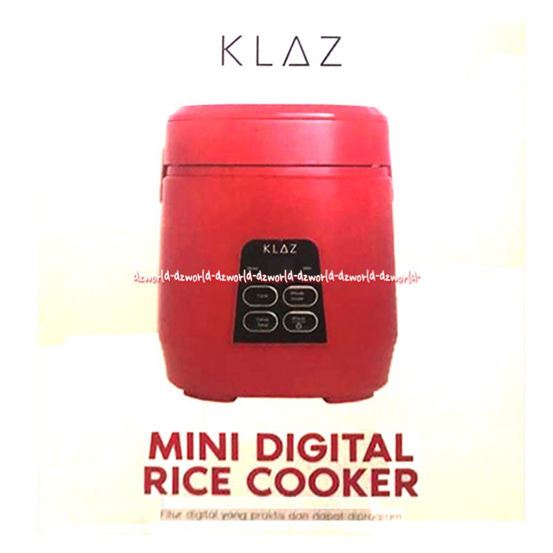 Klaz Rice Cooker Mini Digital Red Warna Merah 0.3L Travelling Alat Memasak Nasi Travel Klas