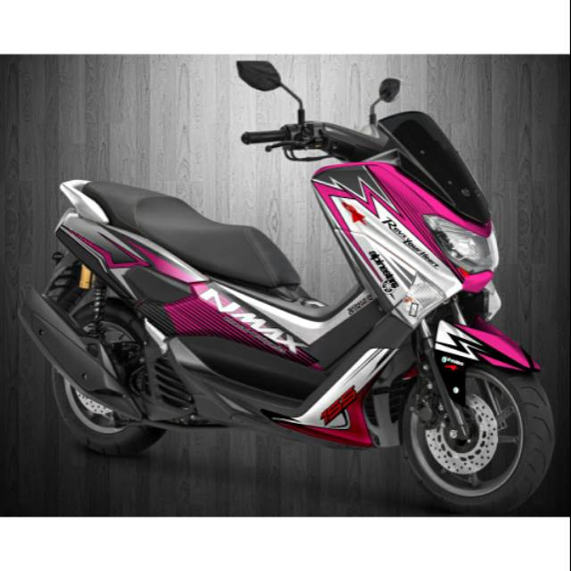 Sticker Decal Yamaha NMAX putih pink