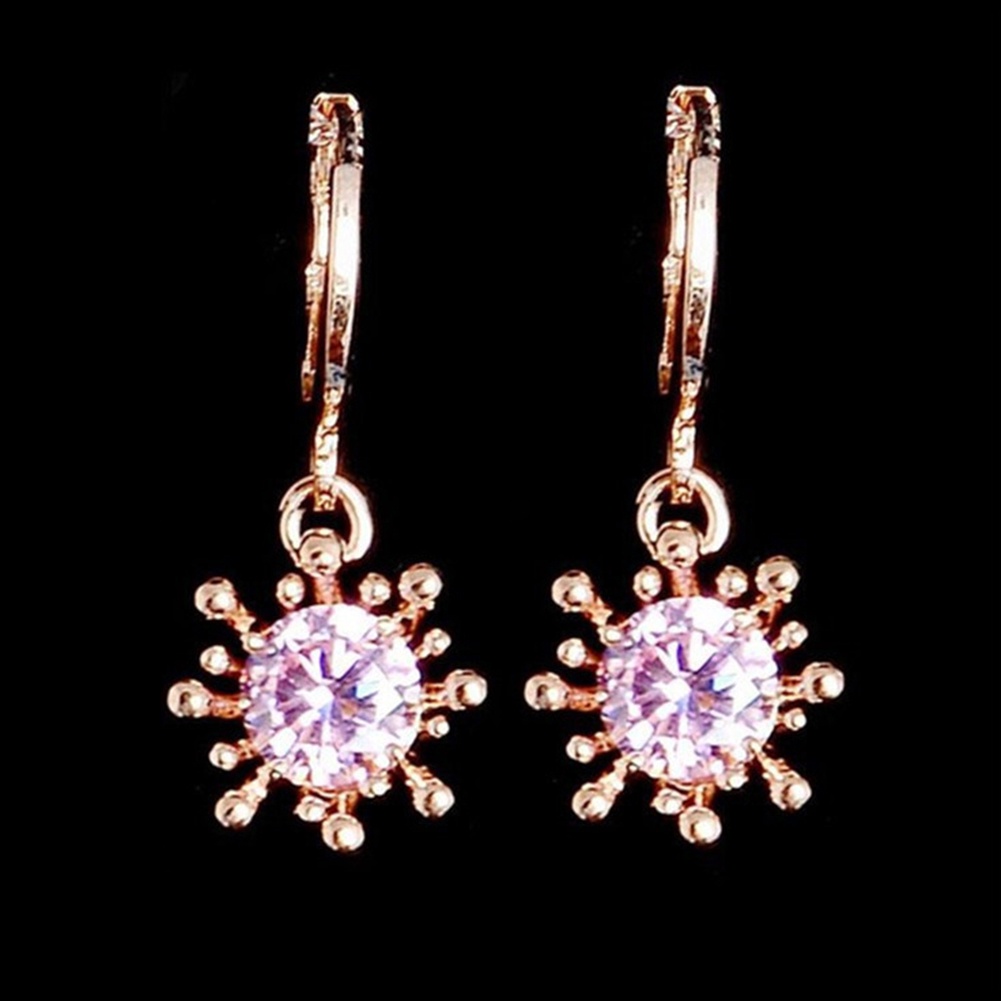 Hu Hu Hu Hu Hu Alat Bantu Pasang Kacamata♡ 2pcs / Set Kalung Anting Liontin Bunga Aksen Berlian Imitasi Untuk Wanita