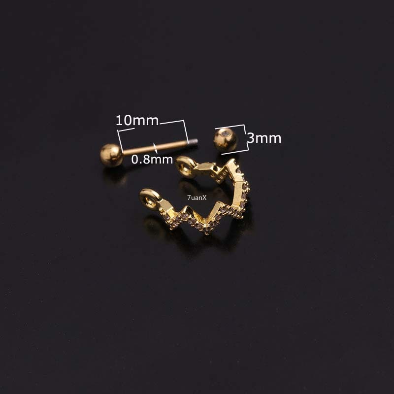 1pc Anting Tindik Tulang Rawan Telinga Bentuk U Bahan Stainless Steel 20gauge