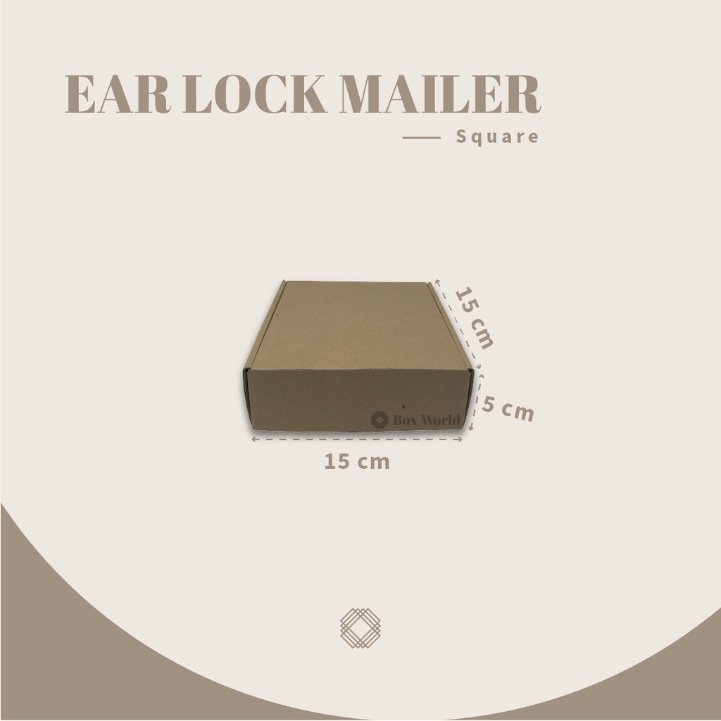 

Ear Lock Mailer 15x15x5|Karton/Kardus/Box/Packaging Makanan, Kue, Baju