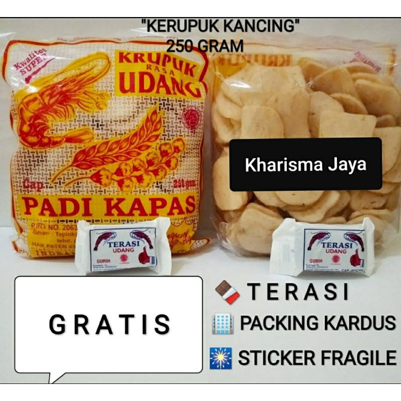 

Kerupuk Udang Kancing Padi Kapas Super Asli