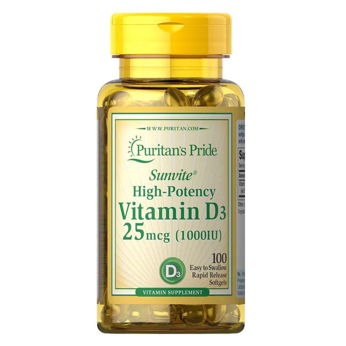 Puritan's Puritans Puritan Pride Vitamin Vit D3 D 3 1000IU 1000 IU 100