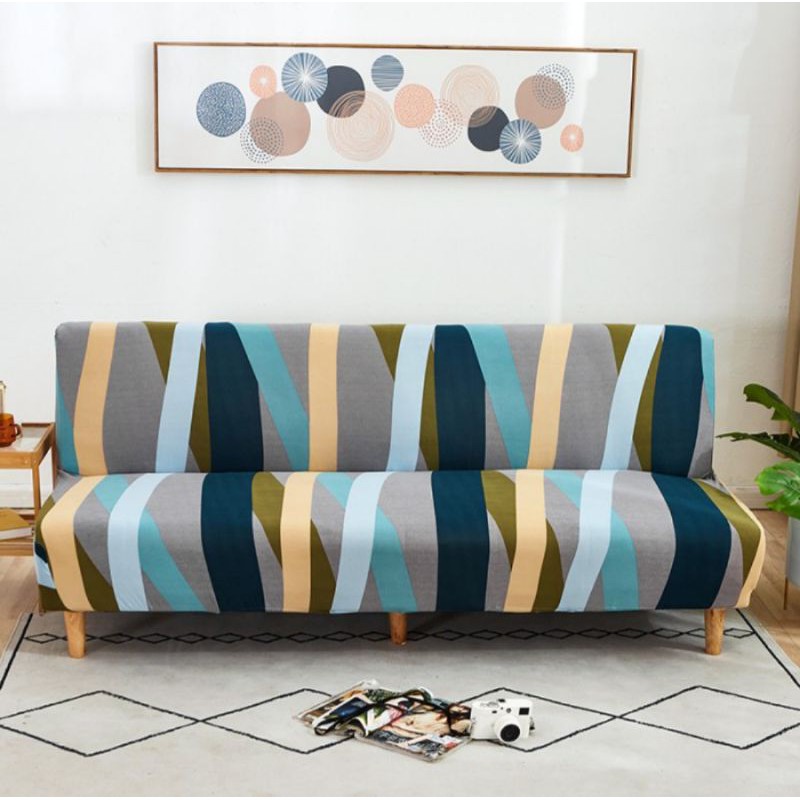 Sarung Sofa Bed Shabby Cover Seat Elastis Kursi Sofa Lipat Sarung Bantal Kasur Selimut Penutup Sofa