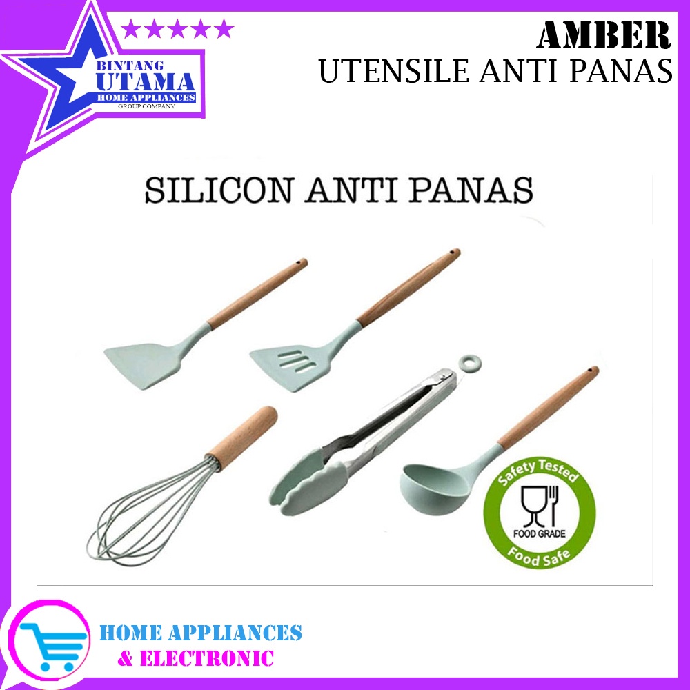 AMBER Spatula Sutil Sodet Capitan Jepitan Scraper Whisk Sendok Utensil Centong Alat Masak Dapur