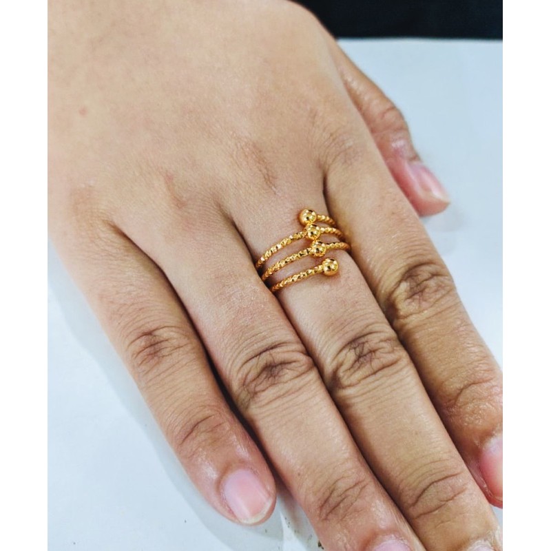 cincin wanita //cincin spiral//cincin lapis emas //perhiasan//cincin