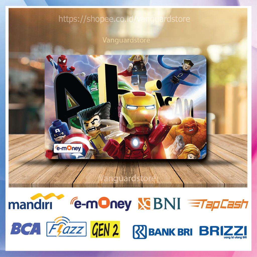 KARTU E MONEY E TOLL SUPERHERO LEGO AVENGERS ANIME 46 EMONEY MANDIRI FLAZZ BCA BNI TAPCASH BRIZZI