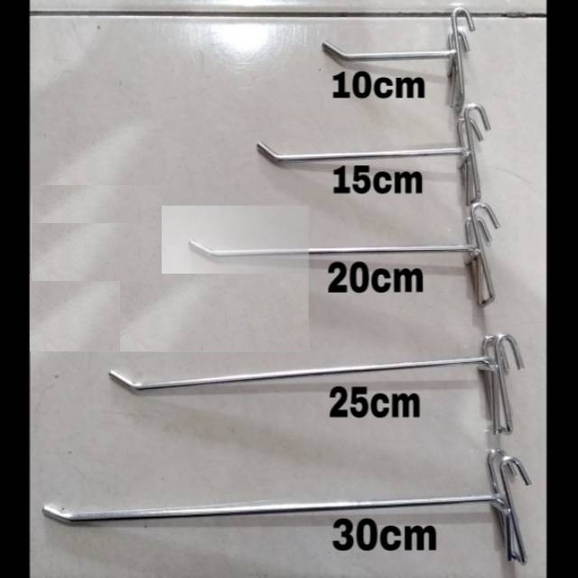 Single Ram 10cm stainless Chrome/Hook Cantelan ram Aksesoris