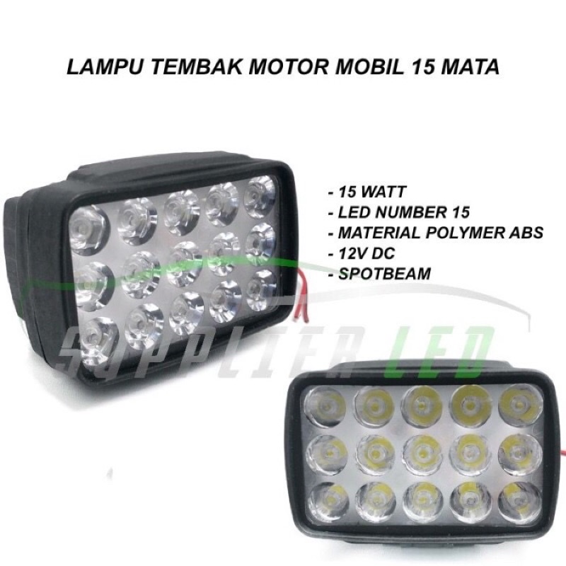 Lampu Tembak Sorot Spion Motor Mobil CWL 15 Titik Mata LED CREE G15