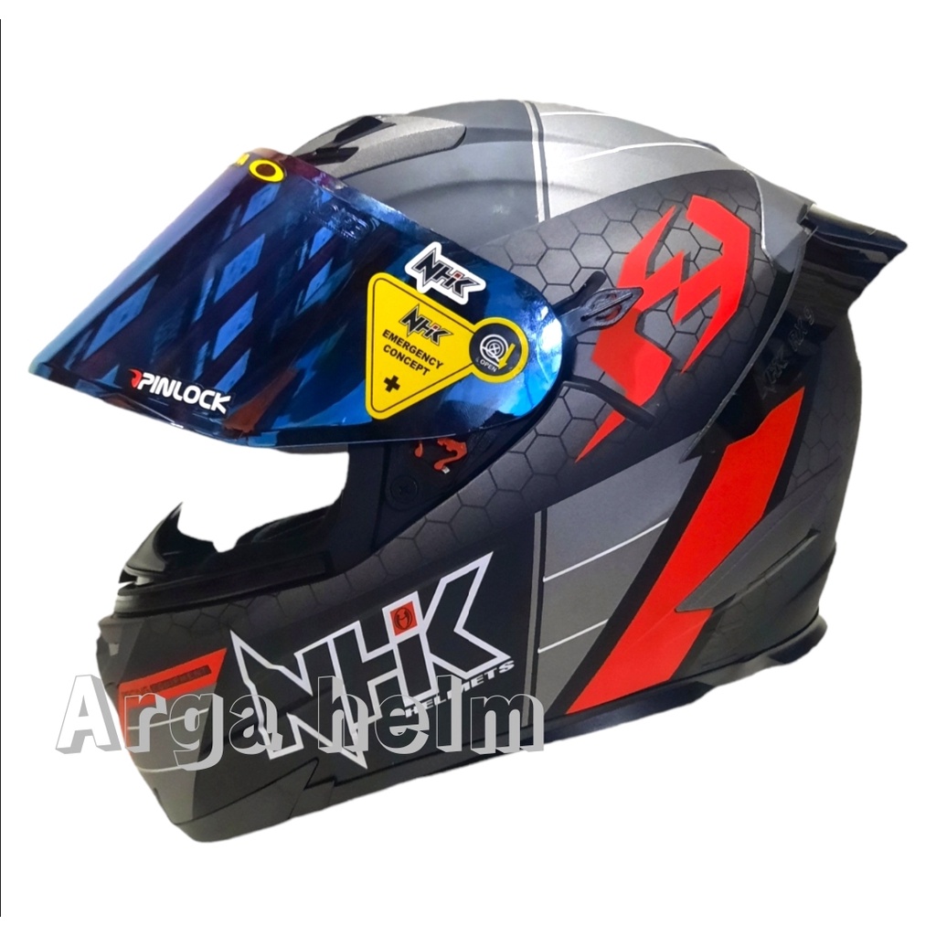 Helm nhk rx9 navy black red dop paket ganteng