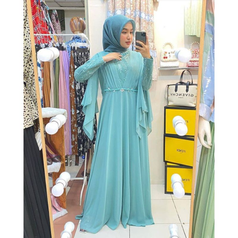 gamis kayla /  gamis pesta mewah /  gamis ceruty / gamis kondangan / gamis terbaru / baju pesta