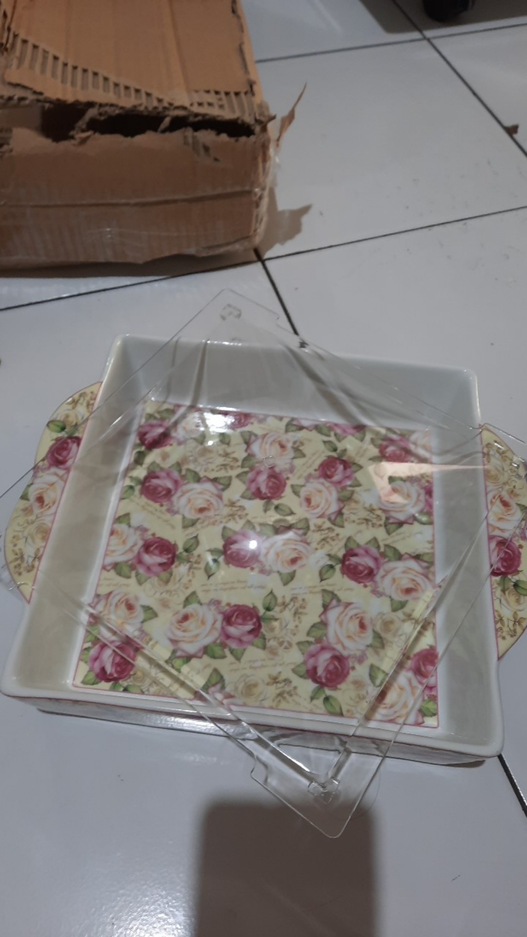 Vicenza Square Cake Plate Tempat Kue Roti Pa137 Motif
