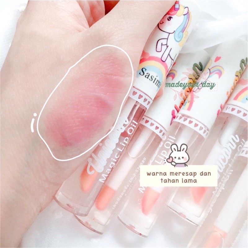 LIP OIL SOFT PINK LIP OIL UNICORN MIRA COLOUR BEST SELLER PELEMBAB BIBIR MUST HAVE