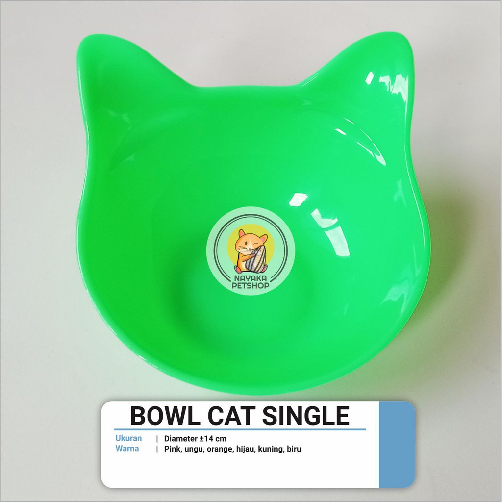 Bowl Cat Single Piring Tempat Wadah Makan Minum Hewan Kucing Kelinci Marmut Guinea Pig Musang