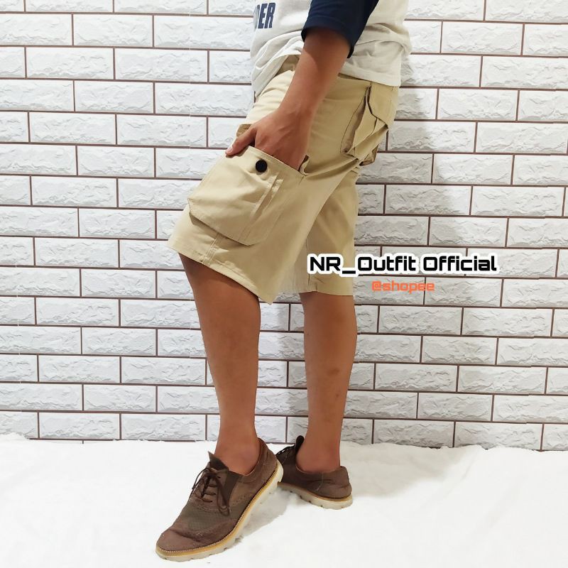 Celana Pendek Pria Cargo Jumbo PDL Tactical Kargo Bahan Katun Distro Polos NR_Outfit Official COD