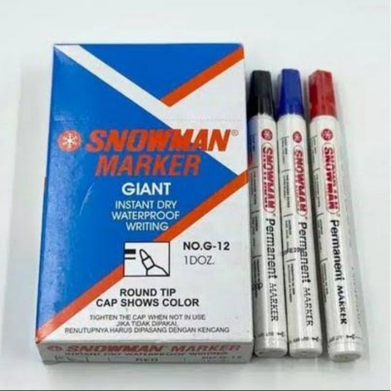 

Spidol permanen / Permanent Marker Snowman G-12 1 box 12 pcs