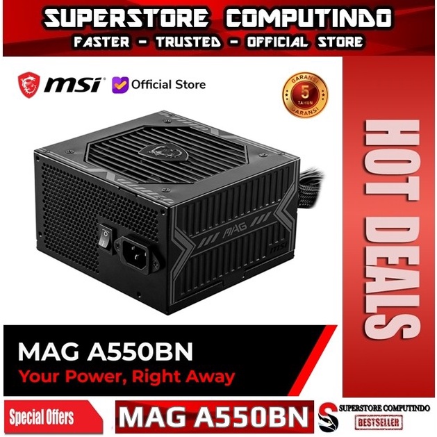 PSU MSI MAG A550BN 550Watt 80+ Bronze / Power Supply MSI MAG A550BN