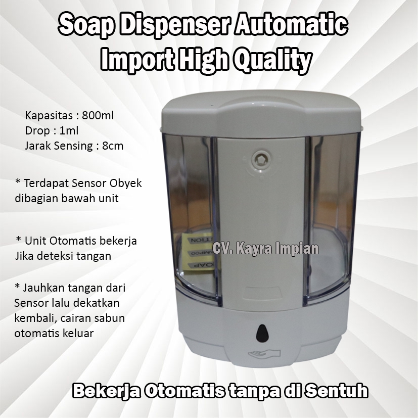 Dispenser Sabun Otomatis 800ml Import / Automatic Handsoap Dispenser