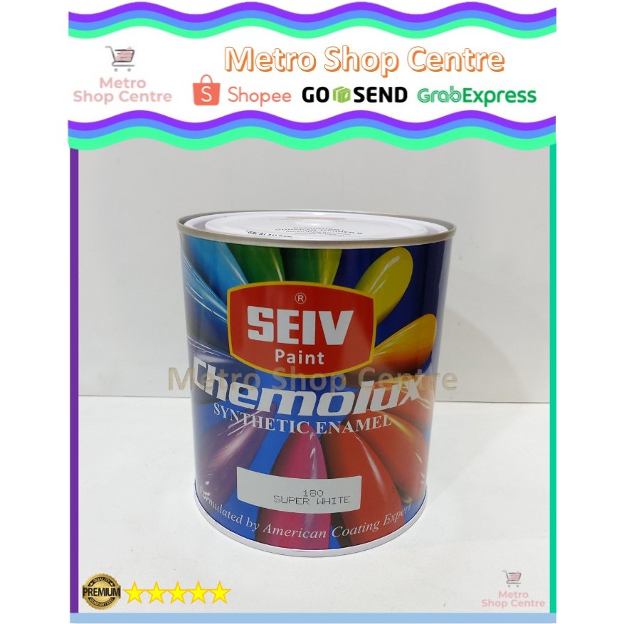 Seiv Paint-Cat Minyak Besi Kayu Chemolux Synthetic Enamel Putih Kilap / Super White Glossy(180) 1 Kg