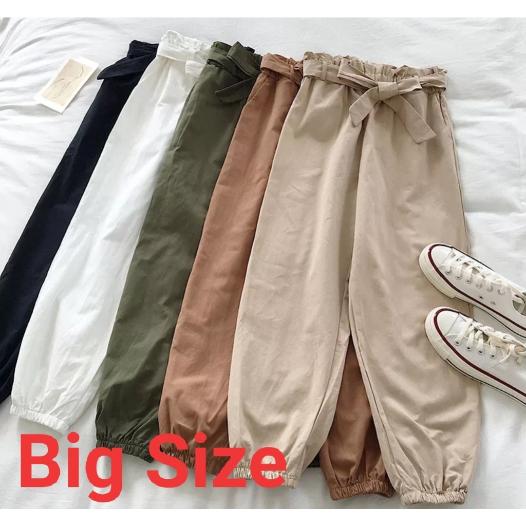 PROMO JOGER JUMBO!! Big Naya Linen Pants HIGHWAIST CELANA BAHAN CELANA WANITA CELANA TERLARIS CELANA LINEN CELANA KEKINIAN