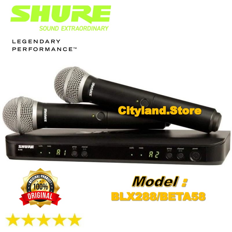 Mic SHURE BLX288/Beta58 Wireless Dual Vocal System with two Beta 58A