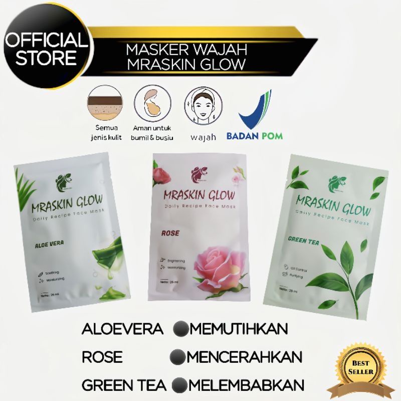 MASKER WAJAH MRASKIN GLOW /FACEMASK MRASKIN GLOW