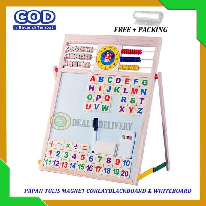 

Papan Tulis Magnet Drawing Board Sempoa Alphabet Mainan Edukasi Anak