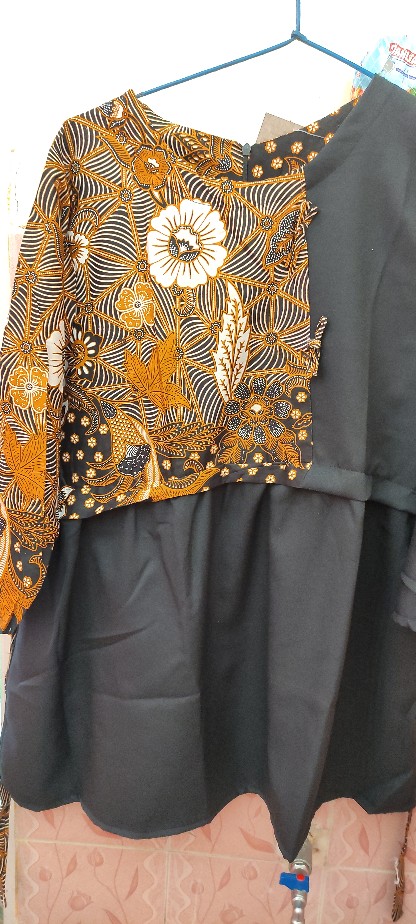 Tey-17 Batik Wanita Asj Sa Hrb026 Kenongo Kemeja Tosca Pendek
