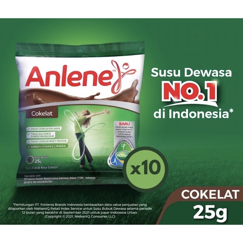 

Anlene Susu Bubuk 10x25gr Rasa Coklat & Vanila