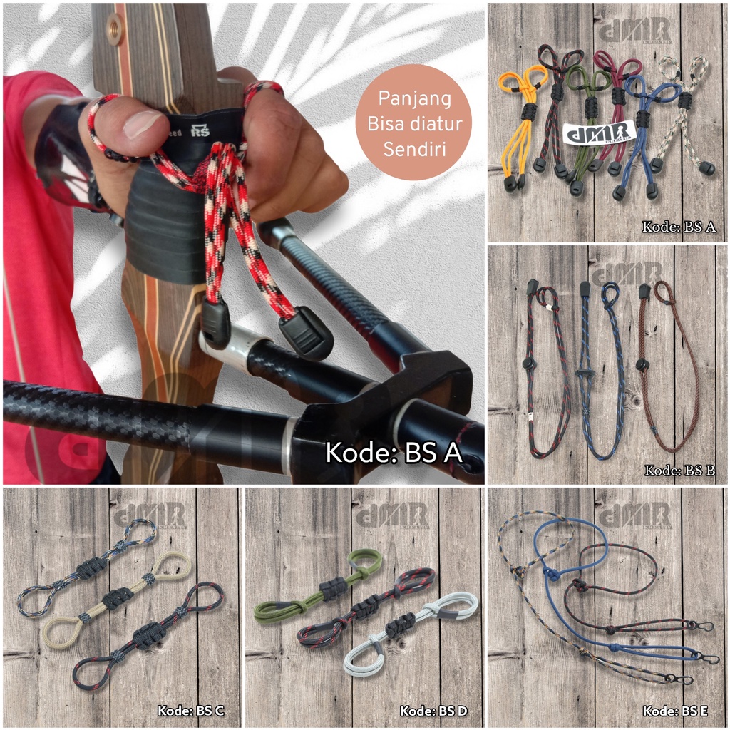 BS Varian Finger Sling Panah Dewasa Premium / Bow Sling Panahan Set / Sling Busur Panah Dewasa Horse