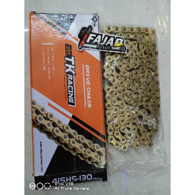 TK RACING RANTAI 415HS x 130L GOLD CB150R  TIGER MEGAPRO VIXION SATRIAFU JUPITER SUPRA