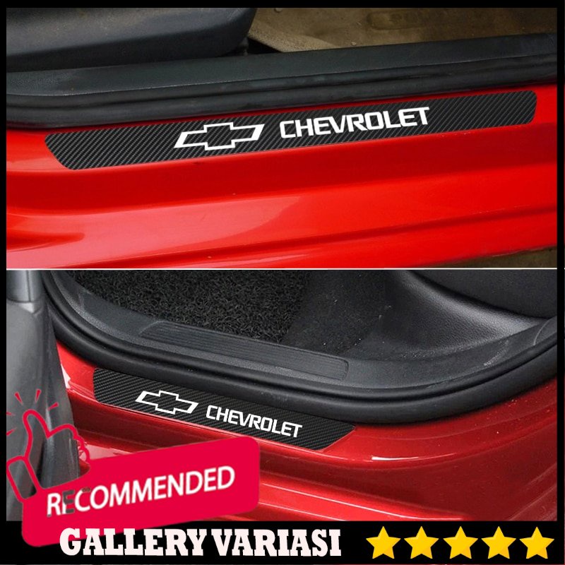4pcs Stiker Plat Scuff Pintu Mobil Untuk Chevrolet Sonic Cruze Optra Colorado Trailblazer Aveo Capti