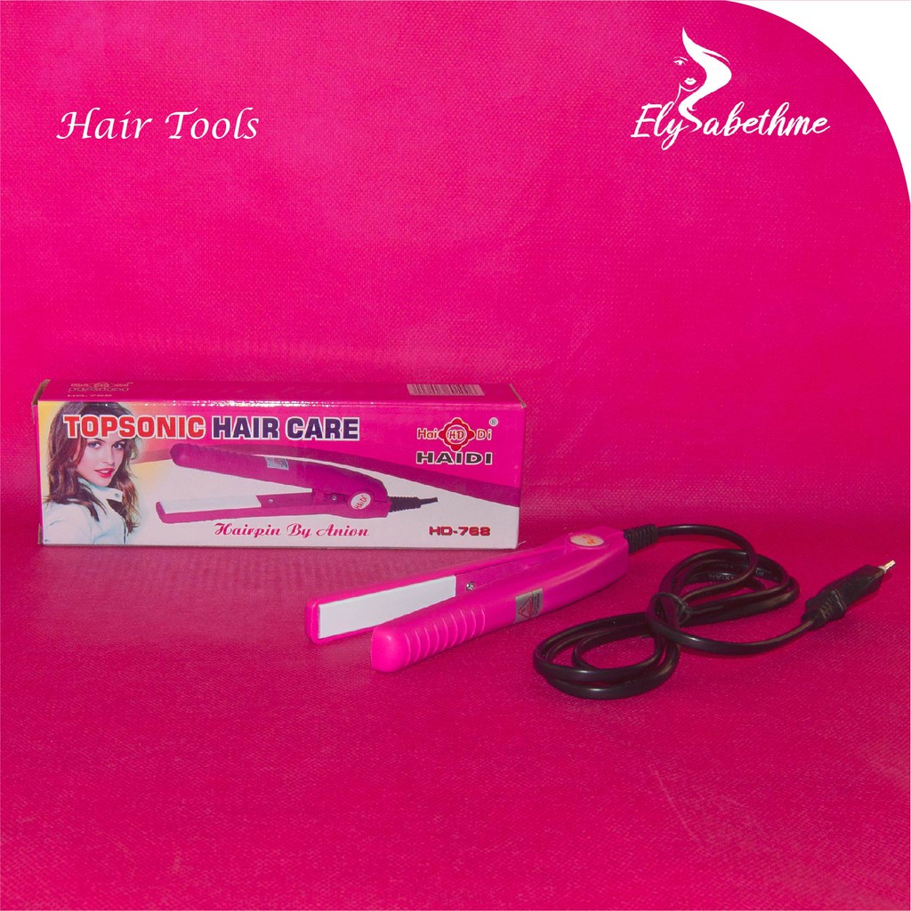 ✿ELYSABETHME✿ Catok mini haidi 2in1 lurus dan curly keriting ceramic awet panas pelurus pengriting rambut