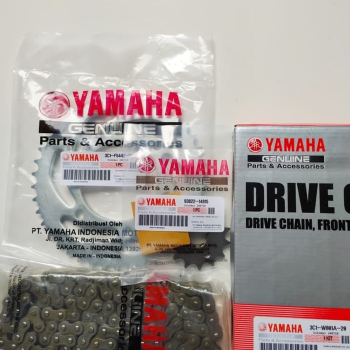 GEAR SET +RANTAI 1PA YAMAHA VIXION, VIXION NEW, MX KING, VIXION BARANG ORI