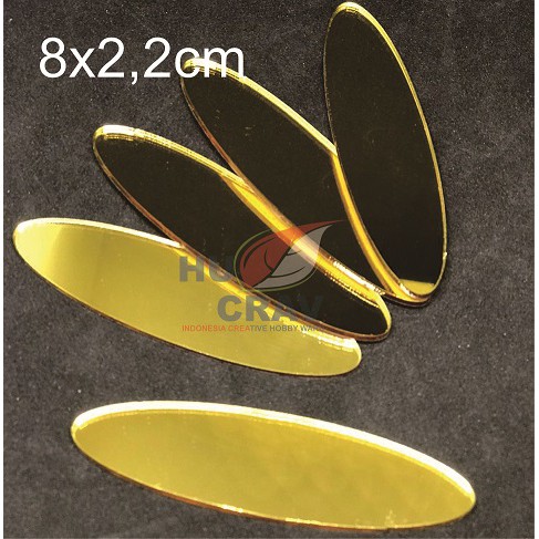 

Bahan Akrilik Papan Nama Dada Acrylic Nametag mirror gold Oval 8x2,2cm