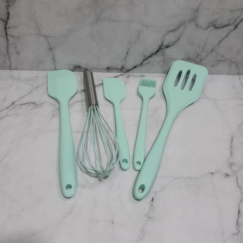 alat masak silikon whisk spatula set 5pcs