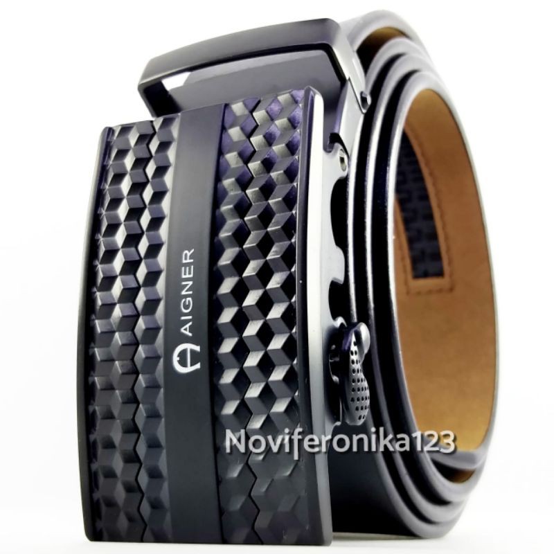 GESPER PRIA AIGNER SABUK IKAT PINGGANG PRIA AUTO LOCK MODEL REL ASLI KULIT PREMIUM LEATHER