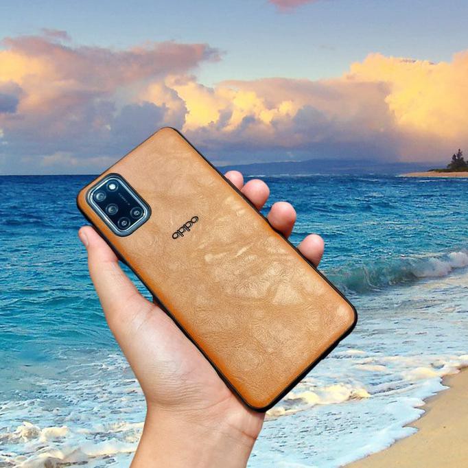 PREMIUM LEATHER OPPO A52 CASE CASING SOFTCASE SILIKON SLIM HITAM
