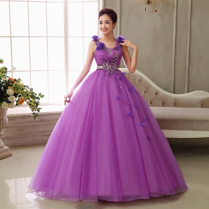 Gaun Pengantin 0110518 Ungu Wedding Gown