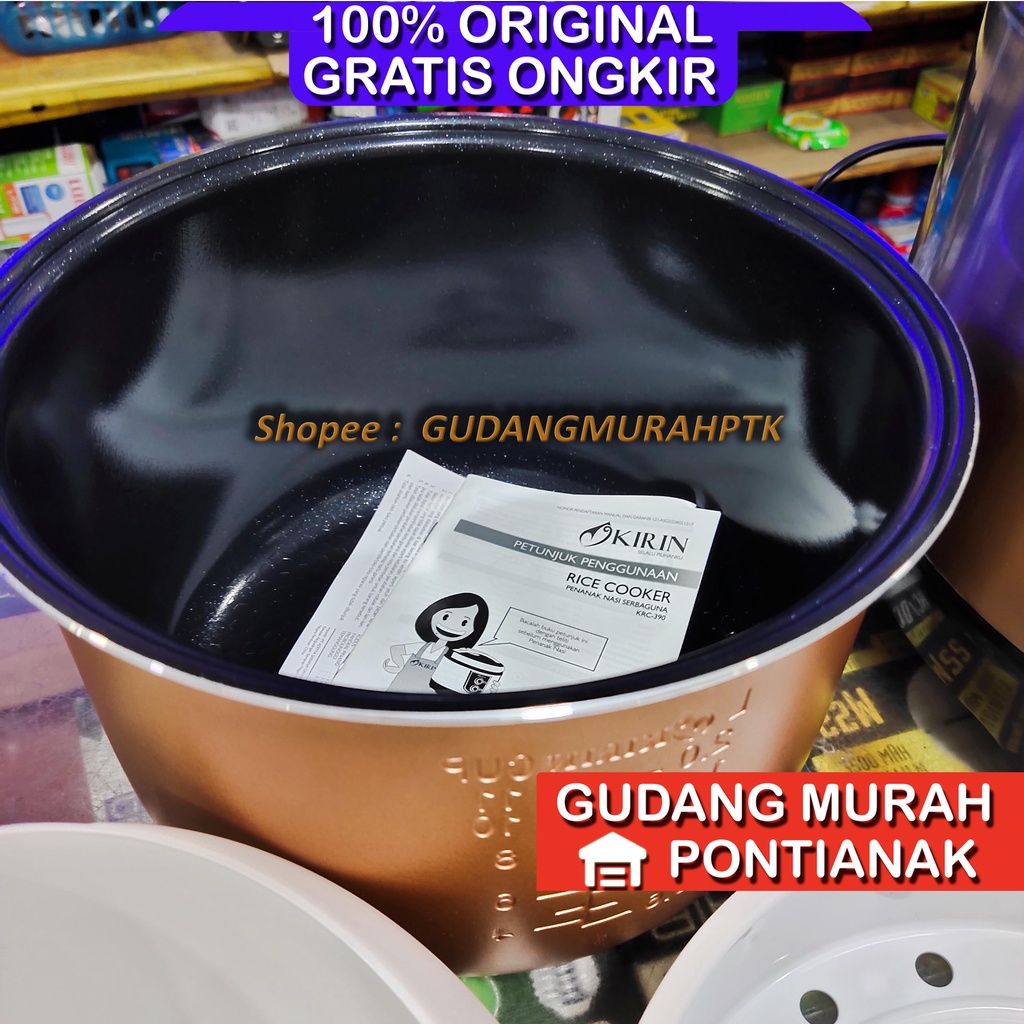 Rice Cooker Kirin / Magic Com Ceramic 2 Liter KRC-390 SL SILVER 2 Liter 2L ricecooker penanak nasi