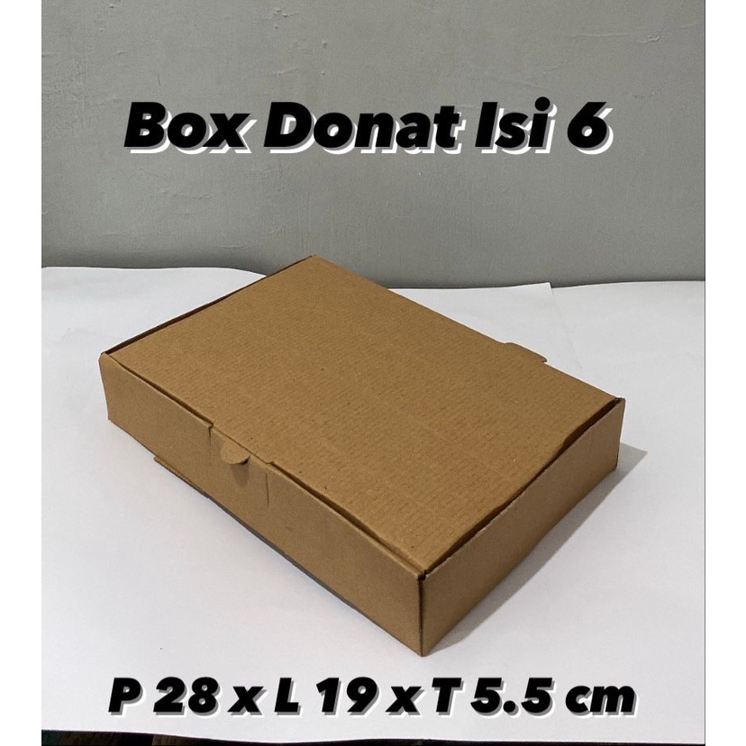 

BOX DONAT 28X19X5.5 KARTON PACKING DUS BROWN KRAFT KARDUS COKLAT KOTAK POLOS DOS CORRUGATED HAMPERS