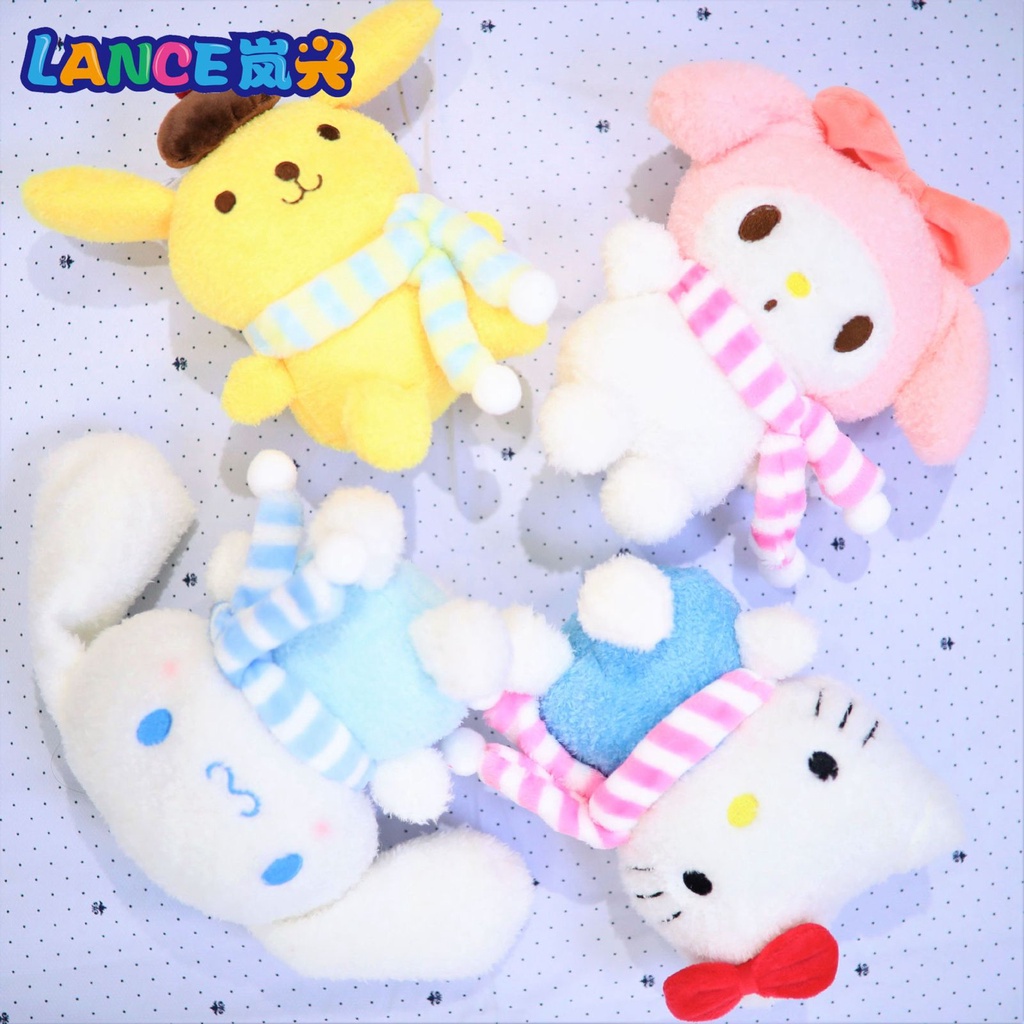 MAINAN BONEKA HELLO KITTY PURIN CINNAMOROLL MELODY SCARF IMPOR