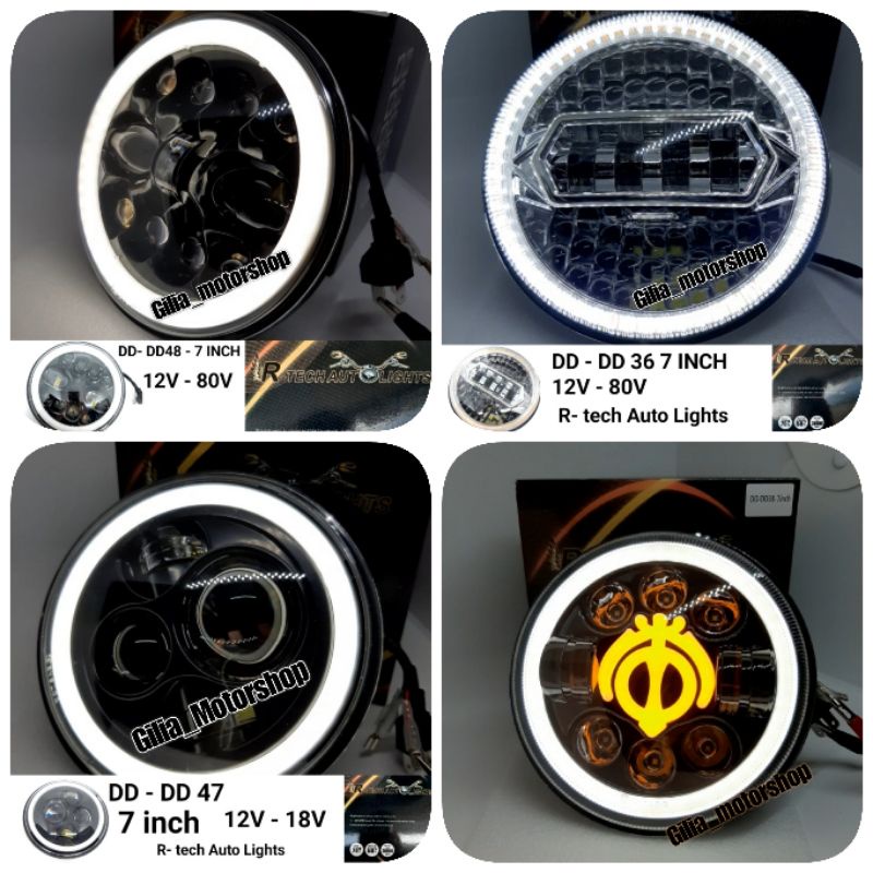 REFLECTOR HEADLAMP LAMPU DEPAN BULAT 7 INCH ORIGINAL NEW SERIES THAILAND IMPORT MOTOR MOBIL