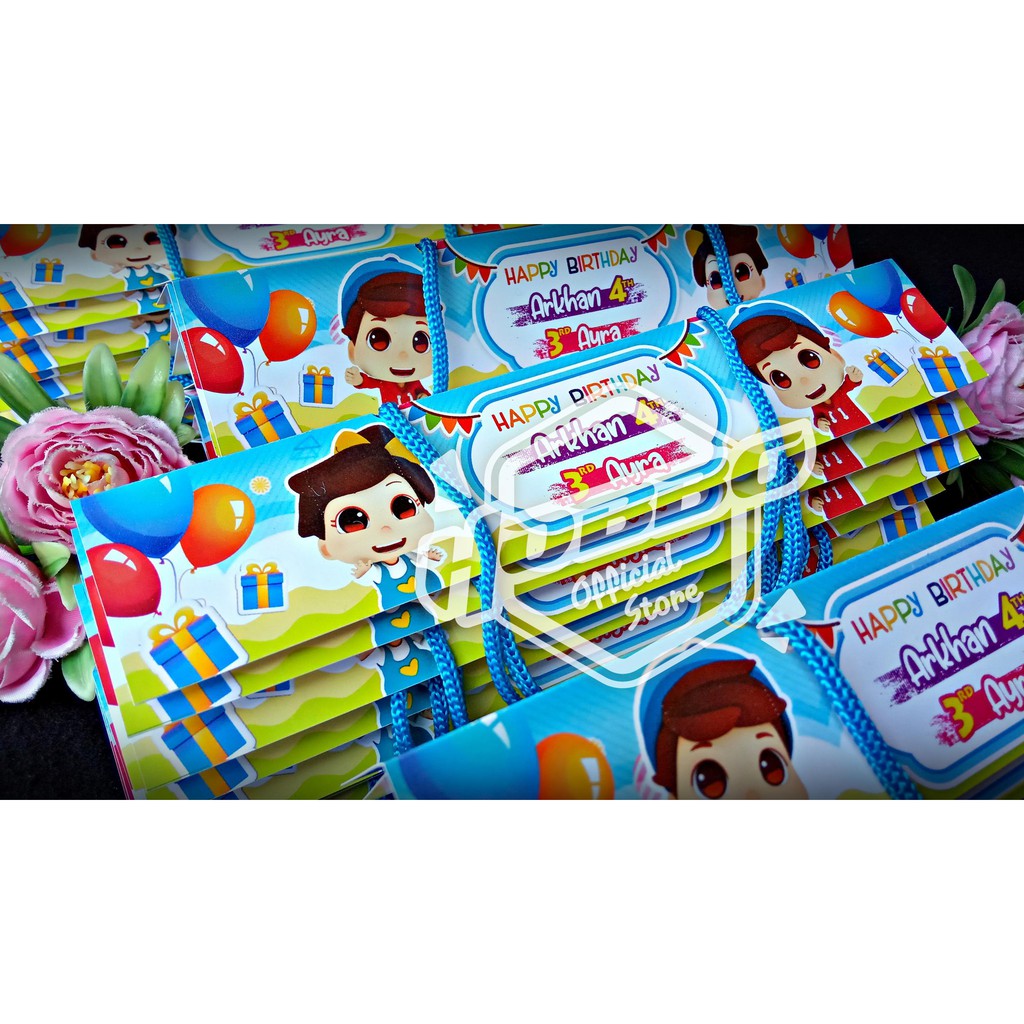 Edisi tanpa foto  - Tas Plastik Ultah - Label Plastik Snack Ulang Tahun - Tas Jajan Ultah Murah-6