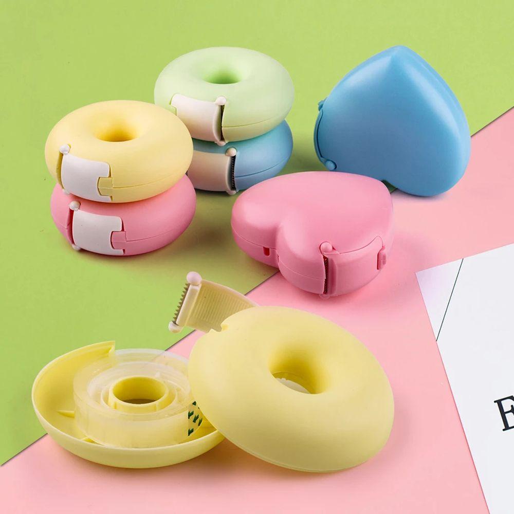 Agustinina Tape Holder Perekat Wanita Plastik Love Heart Candy Color Easy Tear Eyelash Extension Tape Cutter