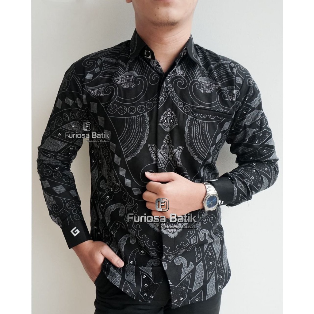 Furiosa Batik G SMALL Pria Kemeja Batik Pria Lengan Panjang size M L XL XXL