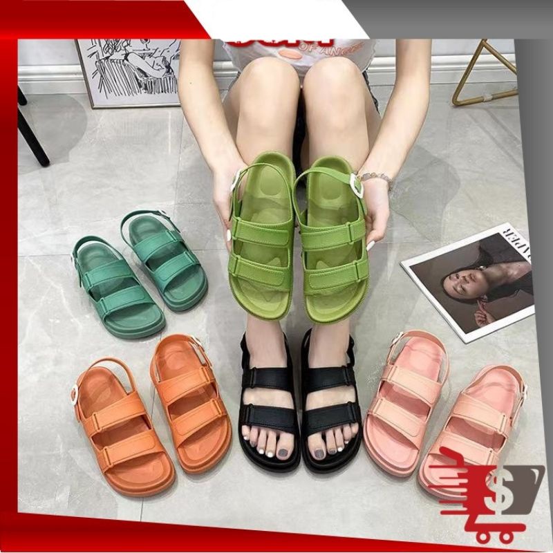 BPT - S953 Sandal Polos 2 Garis / Sandal Strip / Sandal Fashion Wanita / Sandal Model 2 Tali Polos