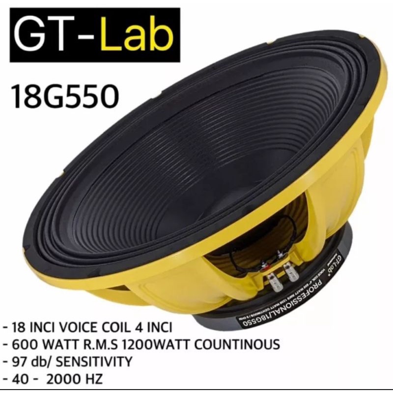 COMPONEN SPEAKER ASHLEY LF18V400/GTLAB 18G550 18 INCH VOICE COIL 4 INCH ORIGINAL