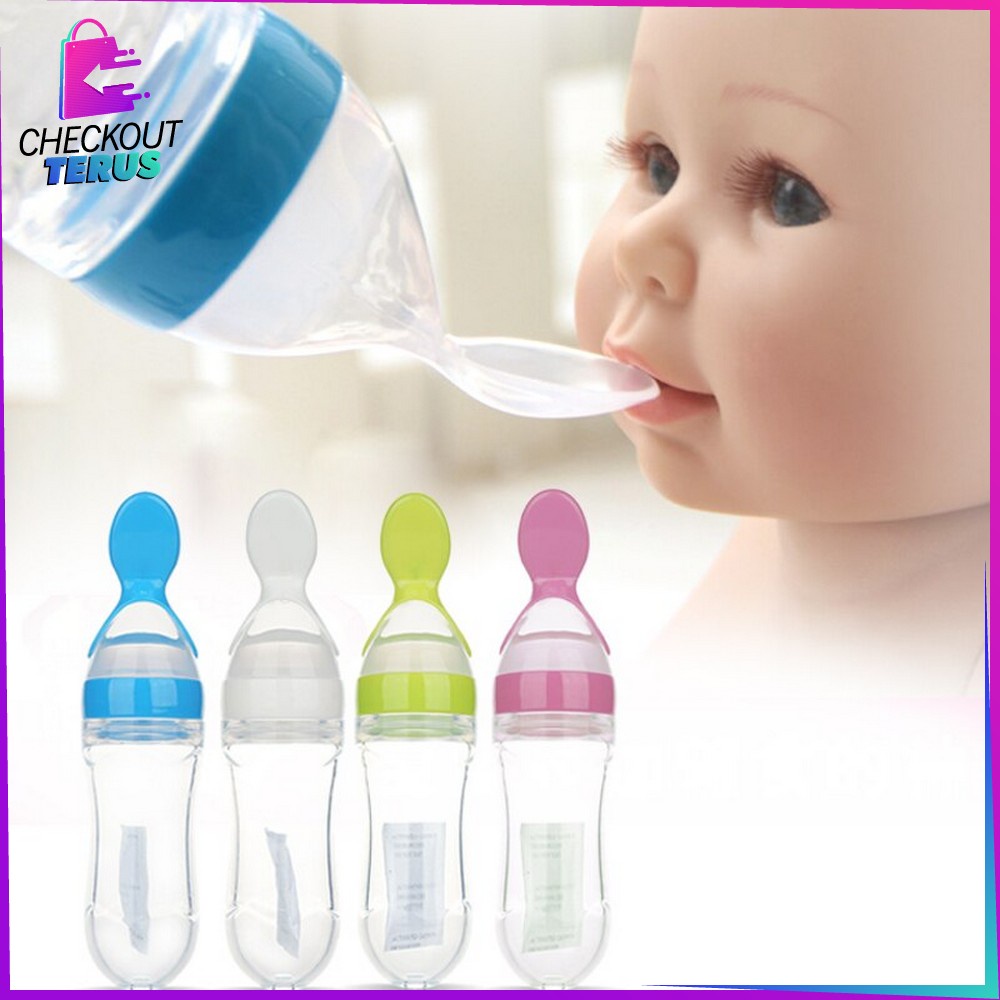 CT C49 50 Botol Sendok Makan Bayi Botol Dot Bayi Sendok Bubur MPASI Baby Spoon Feeder Food Grade Botol Sendok Makan